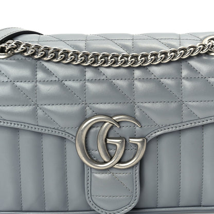 Gucci Calfskin Matelasse Aria Small GG Marmont Shoulder Bag  Deep Grey 6 of 8