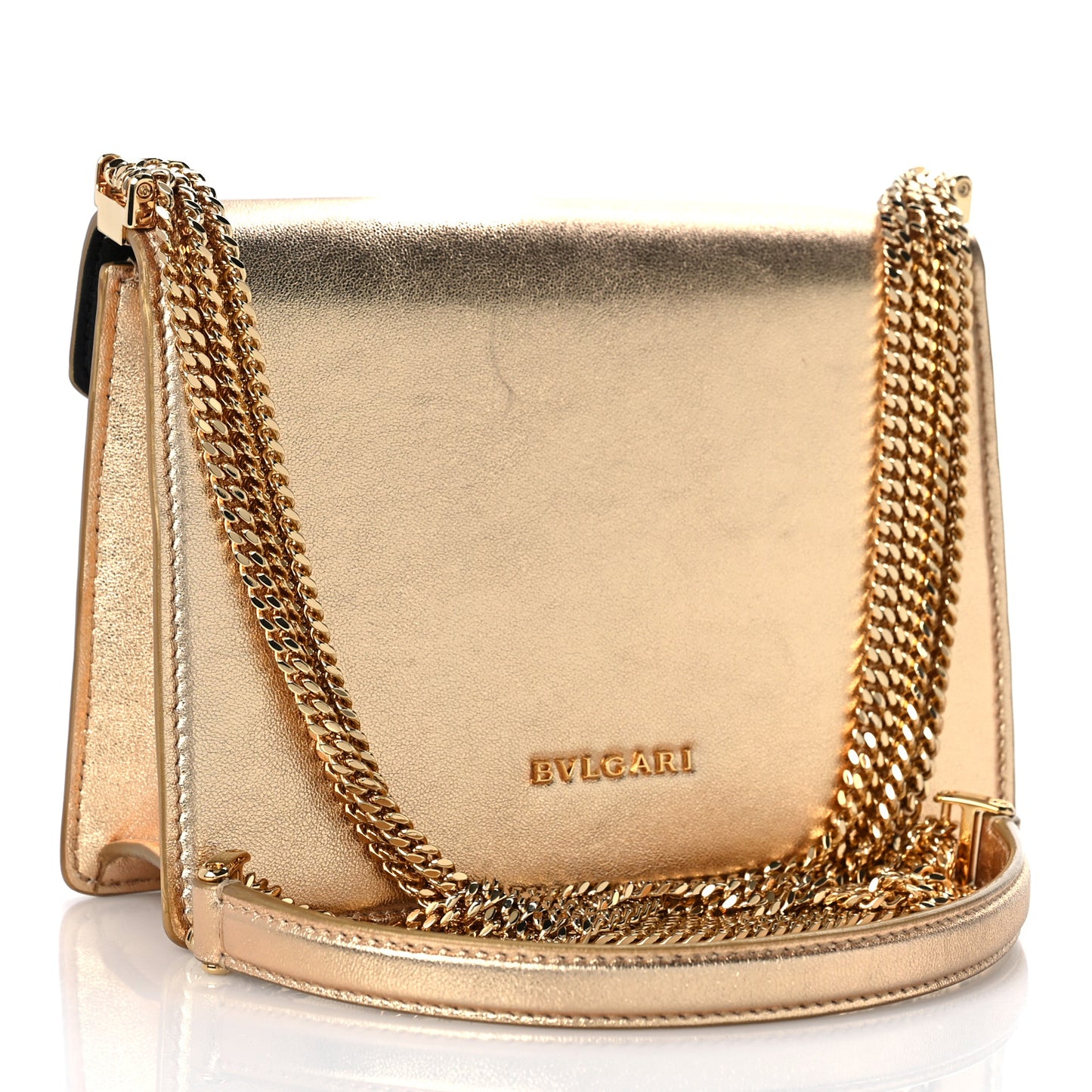 Metallic Nappa Serpenti Forever Shoulder Bag Gold
