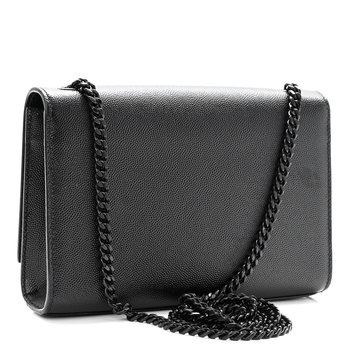 Saint Laurent Grain De Poudre Small Monogram Kate Satchel Black 3 of 9