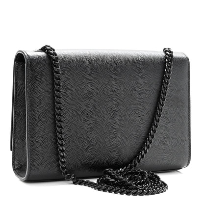 Saint Laurent Grain De Poudre Small Monogram Kate Satchel Black 3 of 9