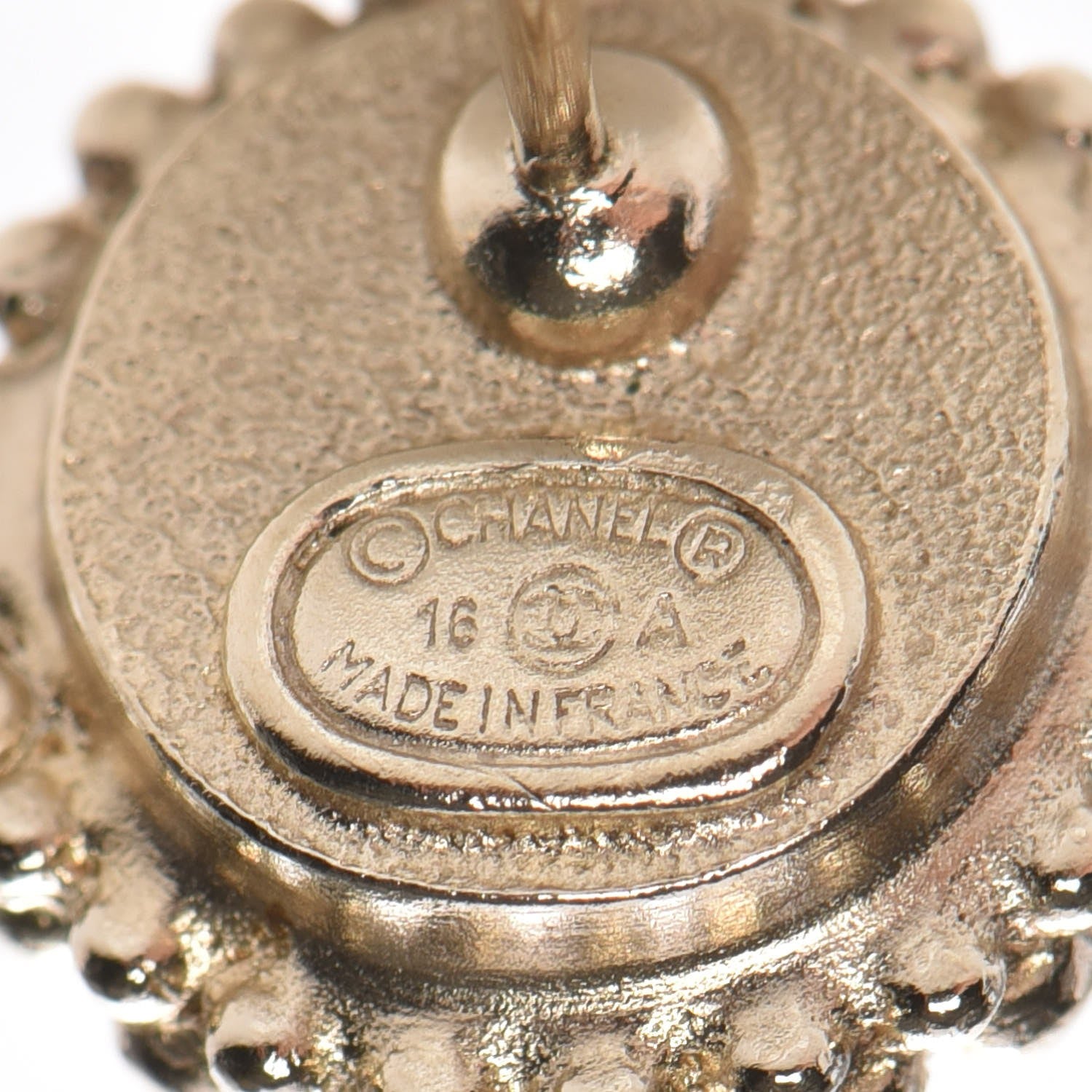 Chanel Pearl Crystal CC Earrings Gold 4 of 5