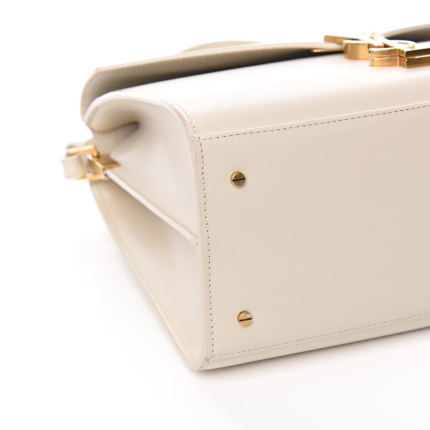 Smooth Calfskin Medium Classic Monogram Cassandra Top Handle Crema Soft Rouge Legion