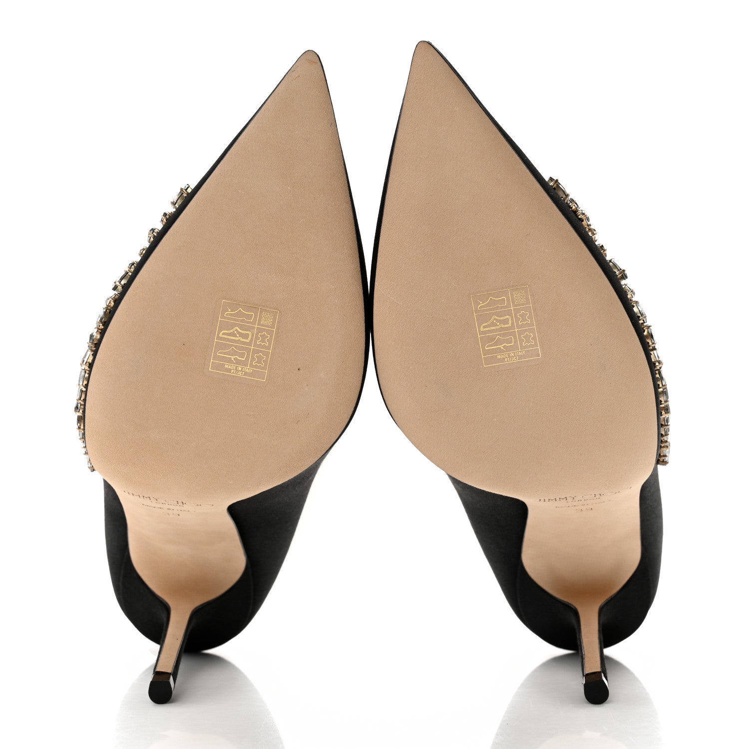 Jimmy Choo Satin Crystal Embellished Love 85mm Pumps 39 Black 5 of 11
