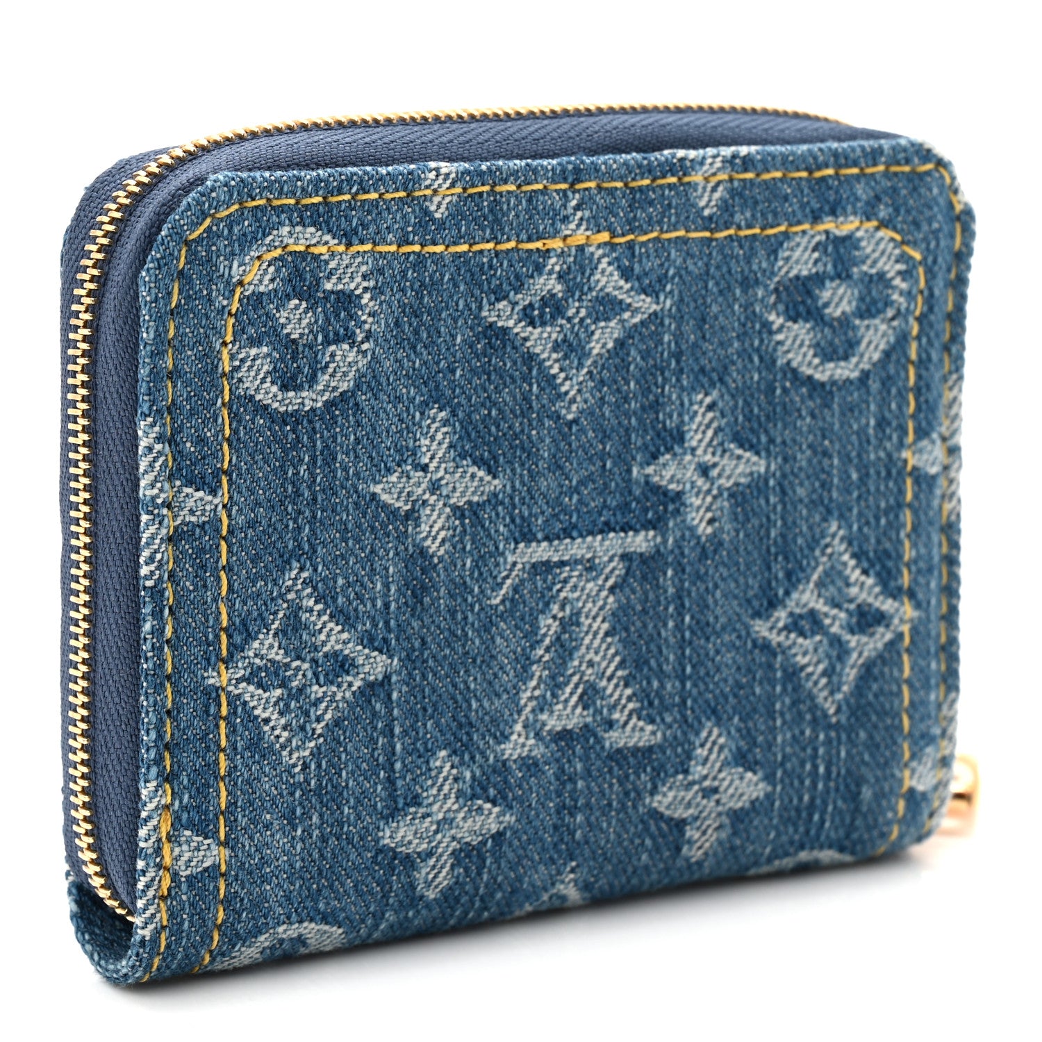 Louis Vuitton Denim Monogram Zippy Coin Purse Blue 3 of 7