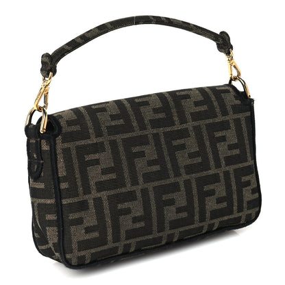 Fendi Fabric Jacquard FF 1974 Mini Baguette Tobacco Moro Black 2 of 8