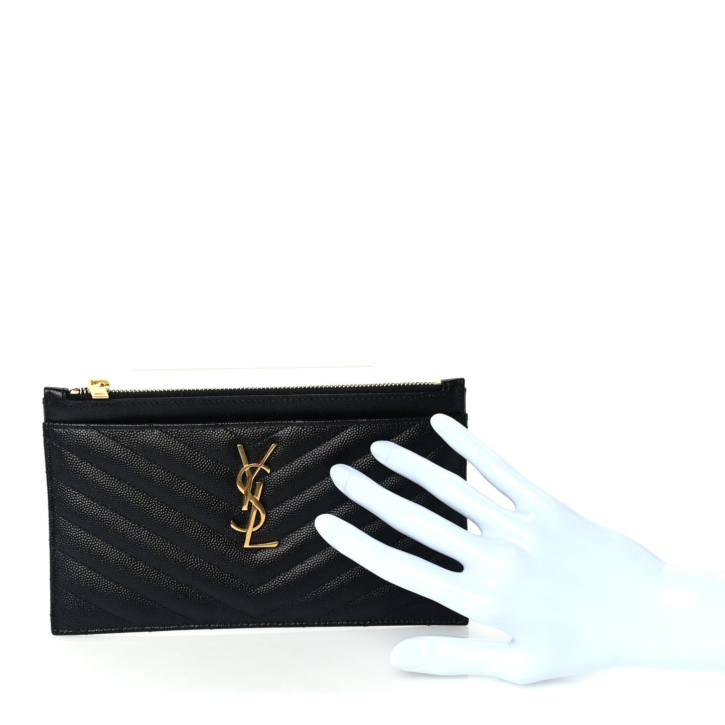Grain De Poudre Chevron Monogram Bill Pouch  Black