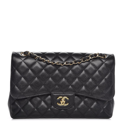 Chanel Caviar Quilted Jumbo Double Flap Black 1 of 8