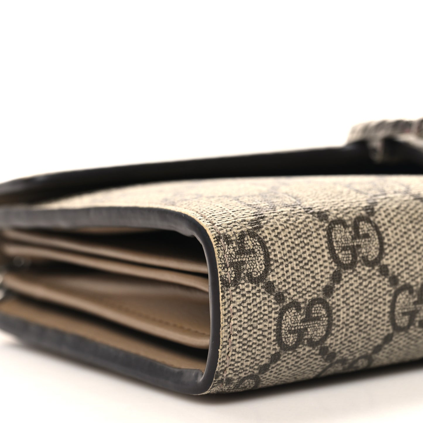 GG Supreme Monogram Mini Dionysus Chain Wallet Beige Taupe