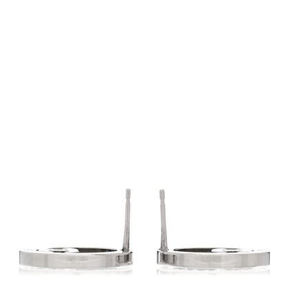 Chanel Crystal CC Round Earrings Silver 3 of 4
