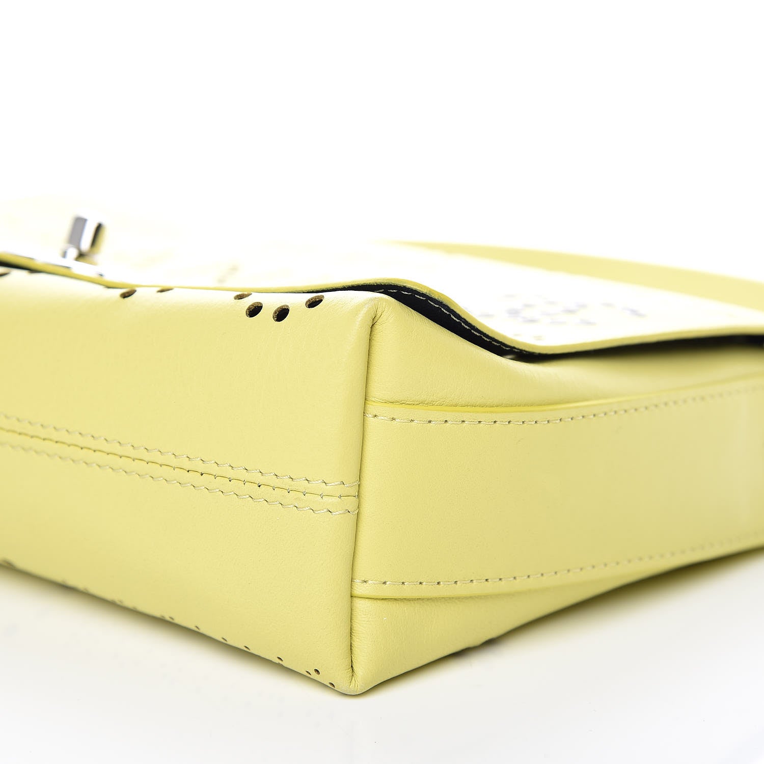 Chanel Calfskin Tweed Piercing Light Flap Bag Yellow White Green 7 of 11