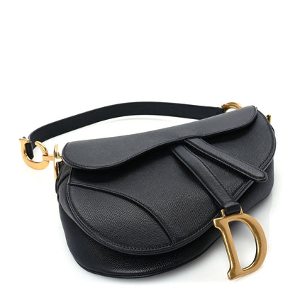 Christian Dior Grained Calfskin Saddle Bag  Black 3 of 8