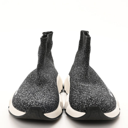 Balenciaga Laminated Knit Bi-Color Sole Womens Speed Sneakers 35 Black White 3 of 7