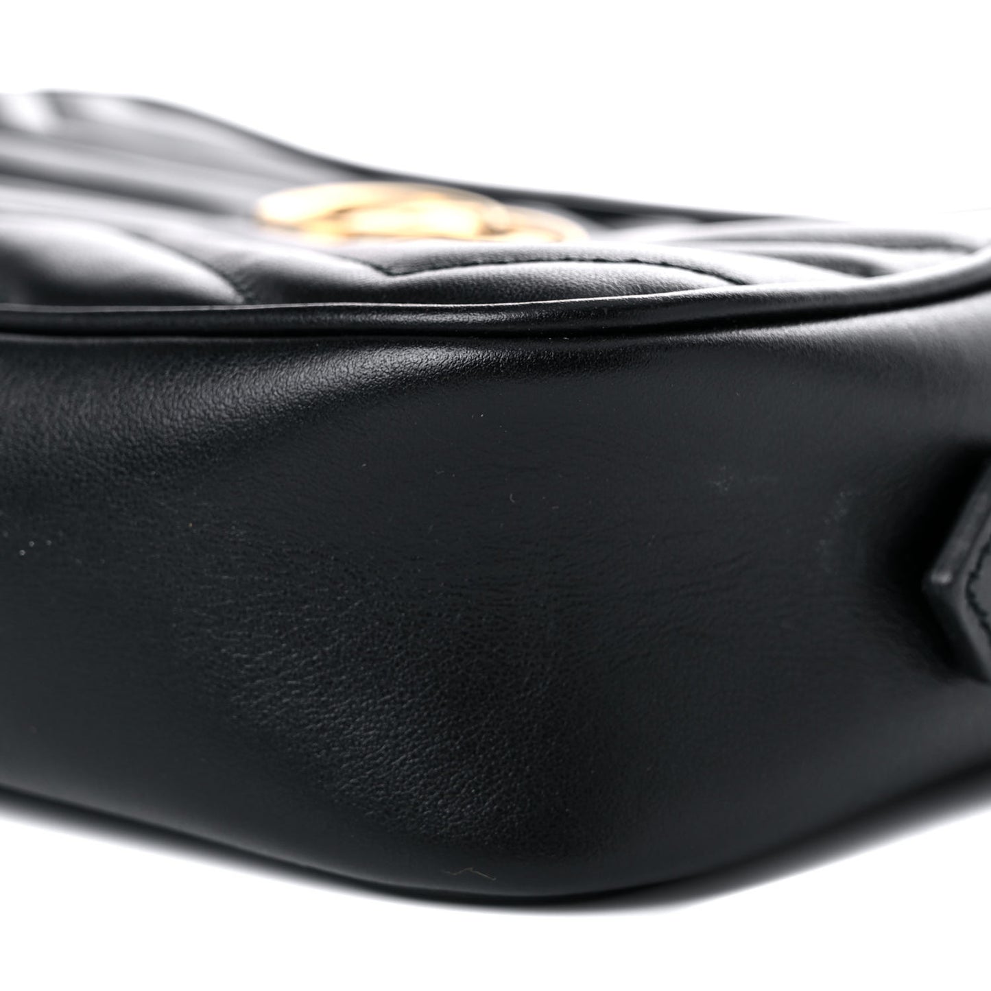 Calfskin Matelasse Mini GG Marmont Chain Shoulder Bag Black