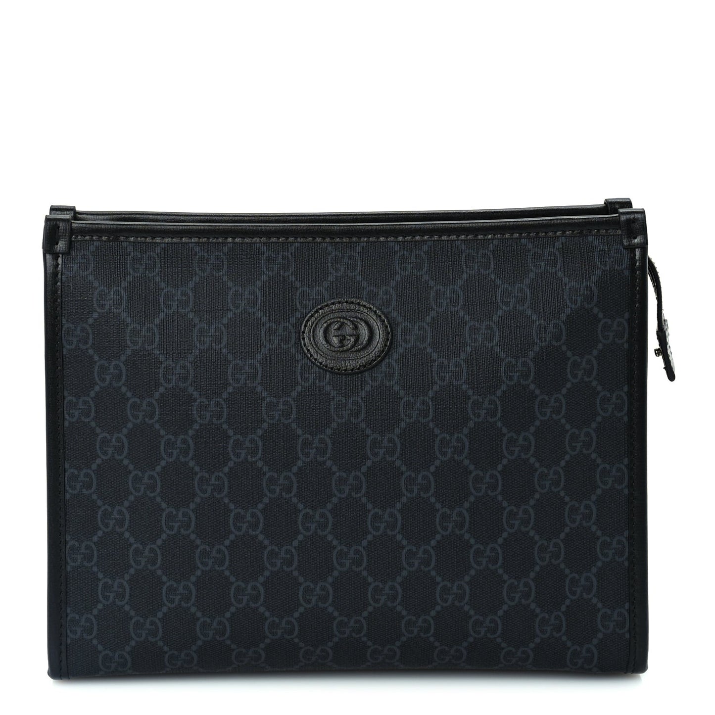 GG Supreme Monogram Azalea Calfskin Retro Interlocking G Beauty Case  Black