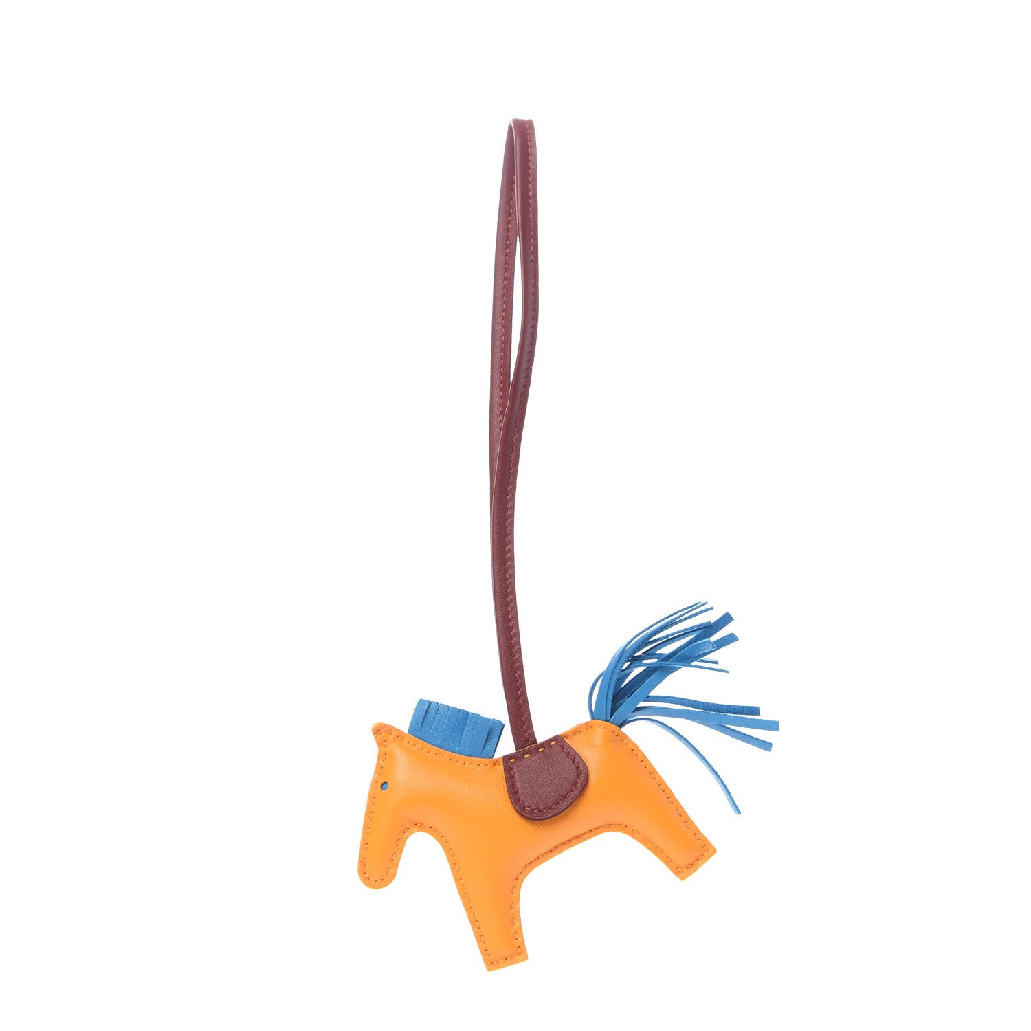 Hermes Milo Lambskin Grigri Rodeo Horse Bag Charm PM Jaune D'Or Bleu Zanzibar Rouge H 1 of 6