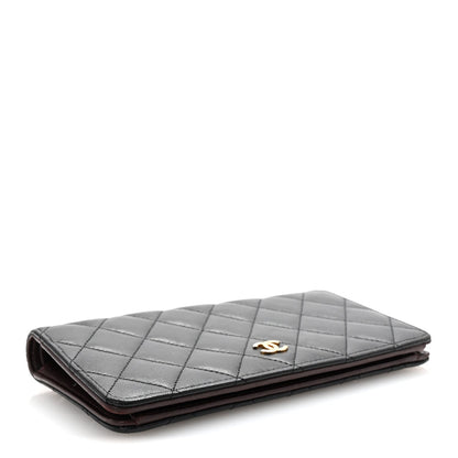 Chanel Lambskin Quilted Yen Wallet Black 4 of 7