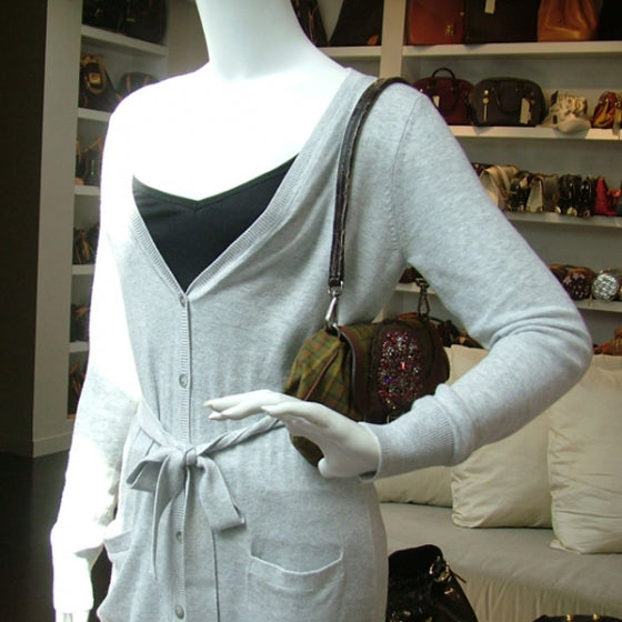 Plaid Antic Jeweled Shoulder Bag Green