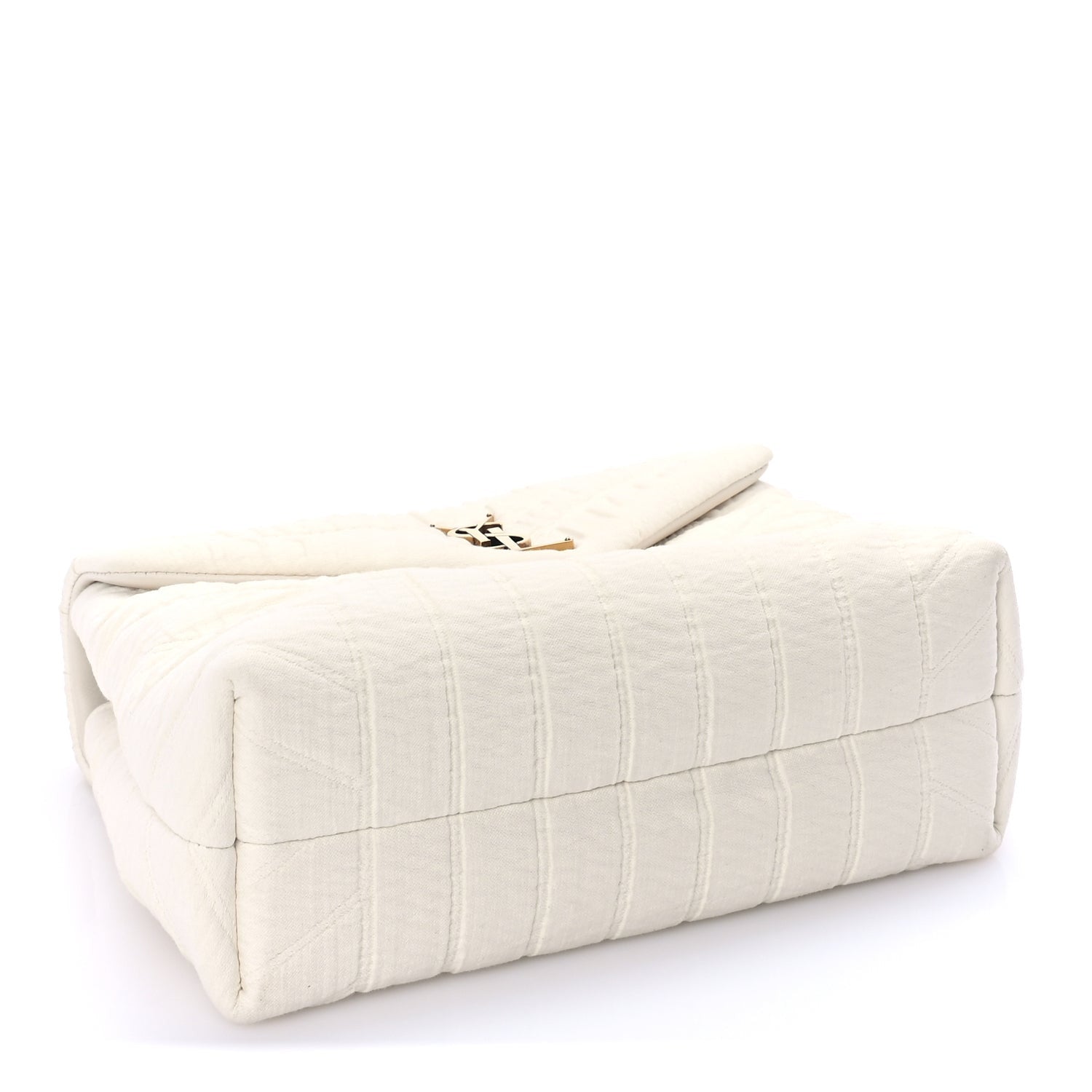 Saint Laurent Cotton Gauze Y Quilted Monogram Small Loulou Chain Satchel Vanilla Ice 4 of 9