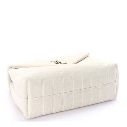 Saint Laurent Cotton Gauze Y Quilted Monogram Small Loulou Chain Satchel Vanilla Ice 4 of 9