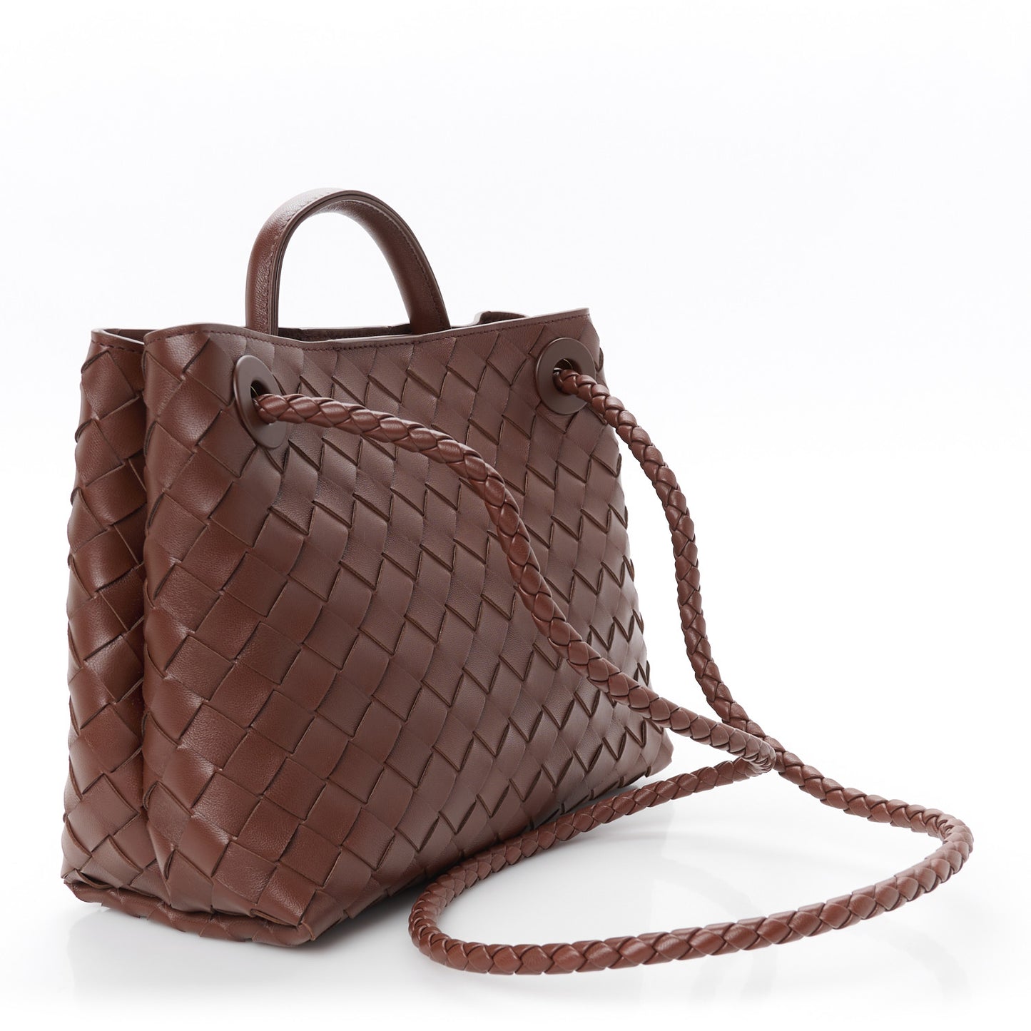 Nappa Intrecciato Small Andiamo Shoulder Bag Sapele