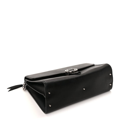 Gucci Moon Calfskin Medium Interlocking G Shoulder Bag  Black 3 of 8