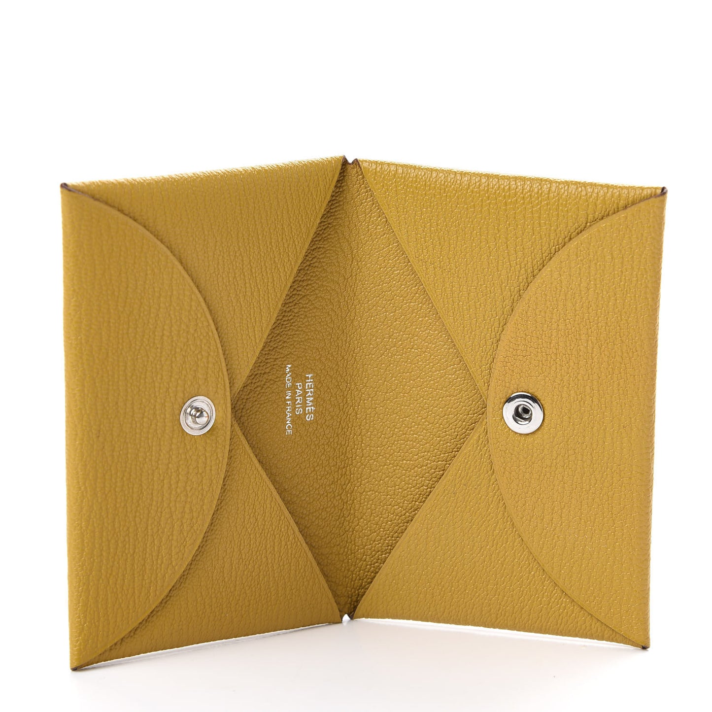 Chevre Mysore Calvi Card Case Jaune Ambre