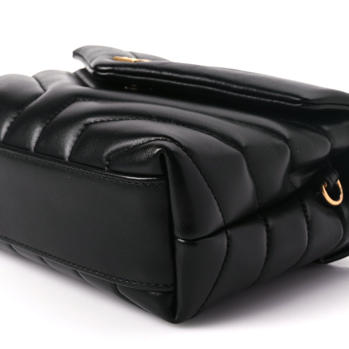 Calfskin Y Quilted Monogram Toy Loulou Crossbody Bag Black