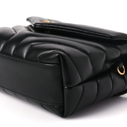Saint Laurent Calfskin Y Quilted Monogram Toy Loulou Crossbody Bag Black 8 of 9