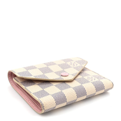 Louis Vuitton Damier Azur Victorine Wallet Rose Ballerine 4 of 7