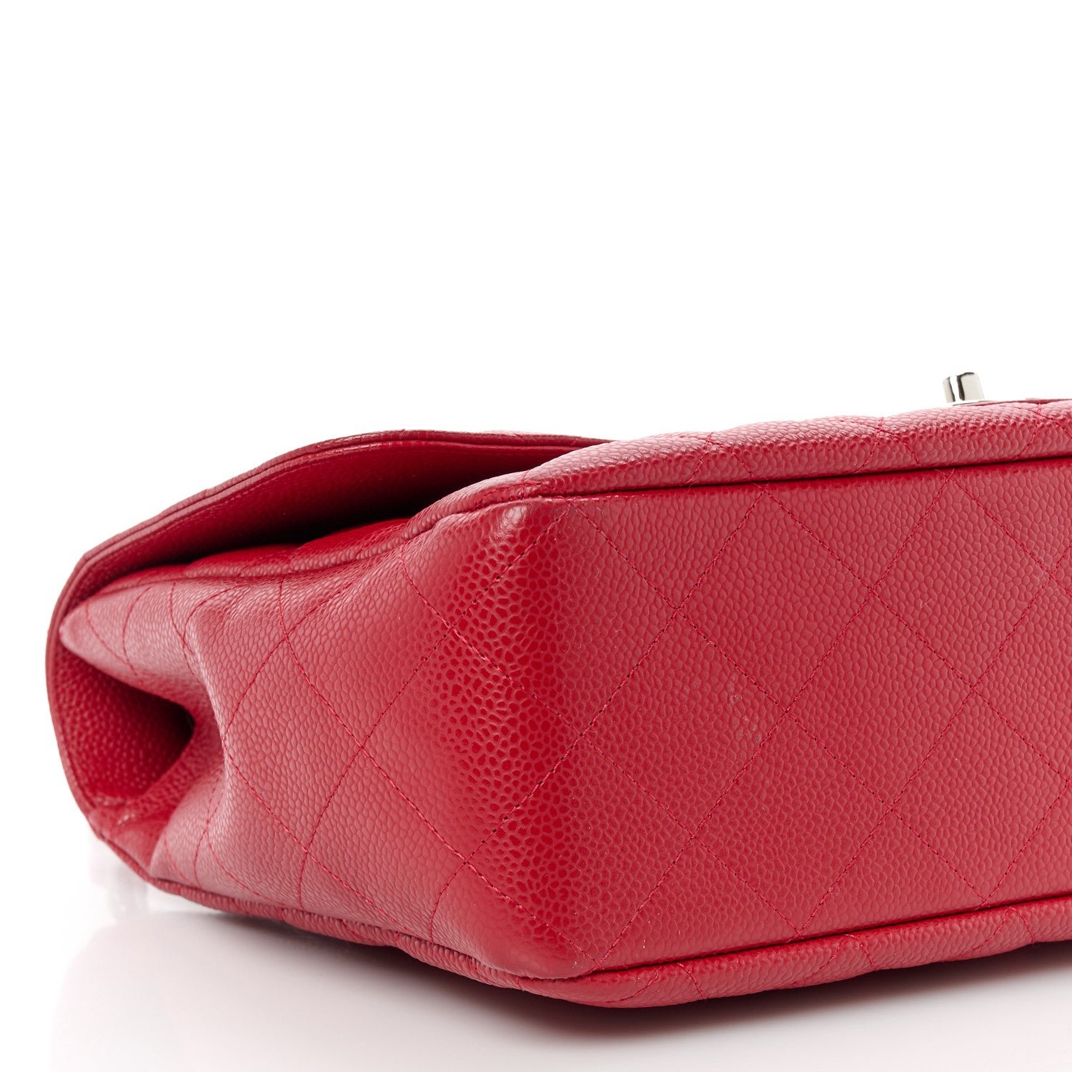 Chanel Caviar Quilted Jumbo Single Flap Red 10 of 11