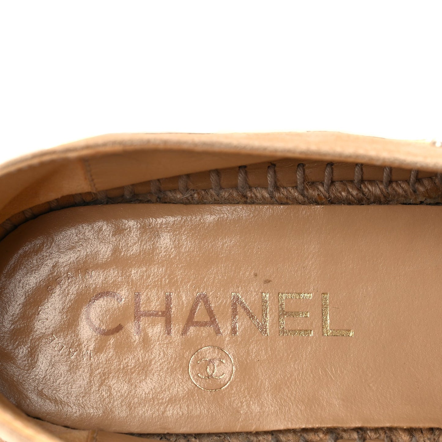 Suede Pearl CC Espadrilles 37 Beige Black