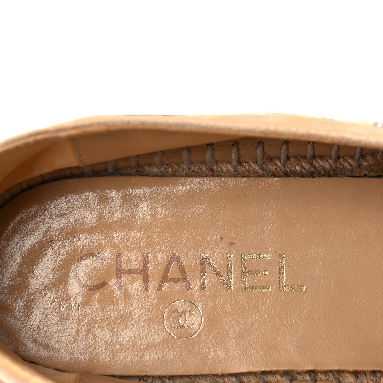 Chanel Suede Pearl CC Espadrilles 37 Beige Black 12 of 12