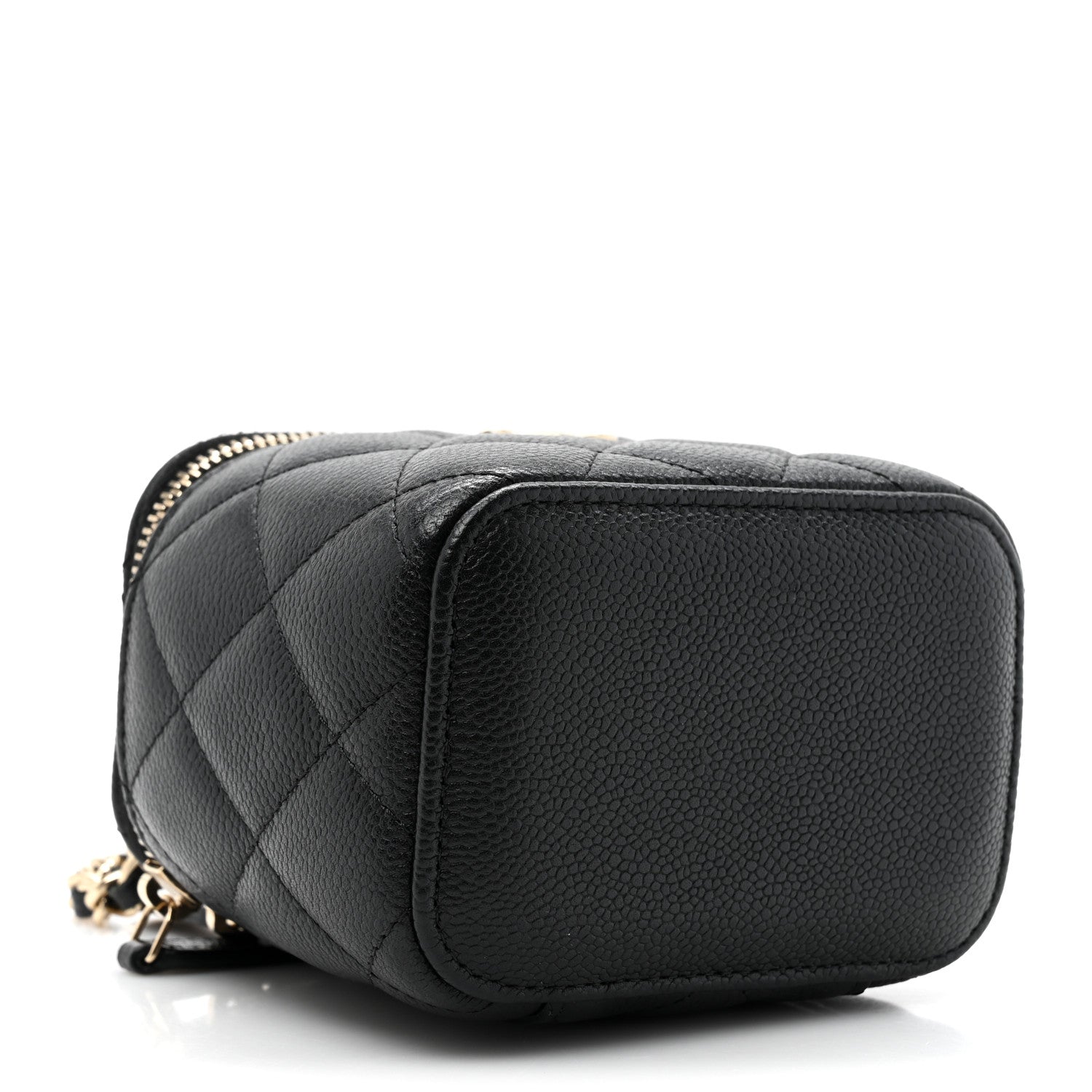 Chanel Caviar Quilted Tiny CC Mini Vanity Case With Chain Black 4 of 12