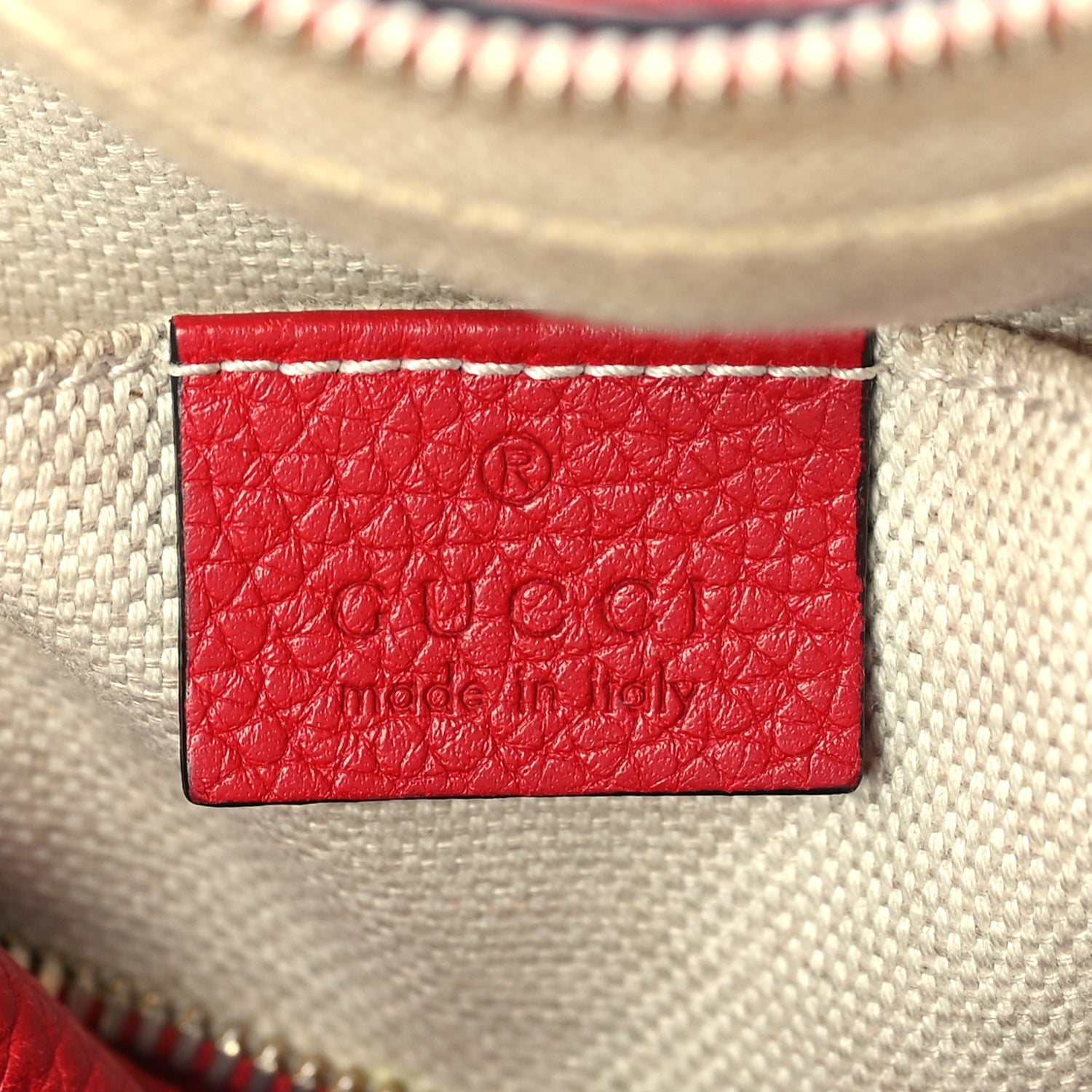 Gucci Pebbled Calfskin Small Soho Disco Bag  Vibrant Red 5 of 8