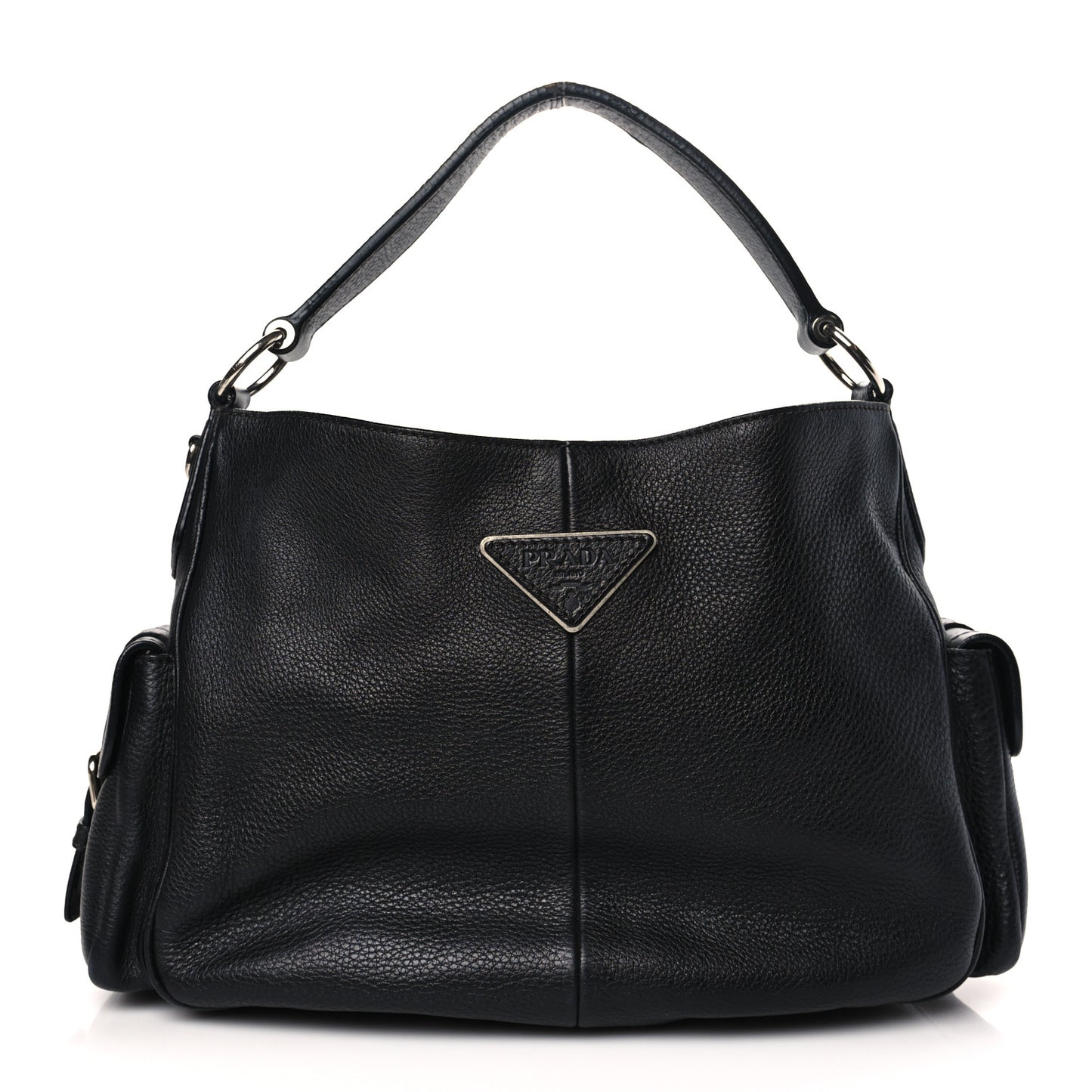 Vitello Daino Side Pocket Tote Black