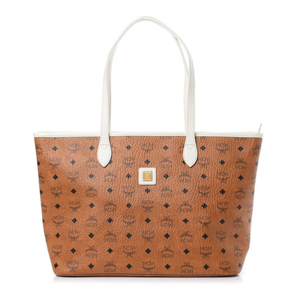 MCM Visetos Medium Shopper Cognac Off White 1 of 9