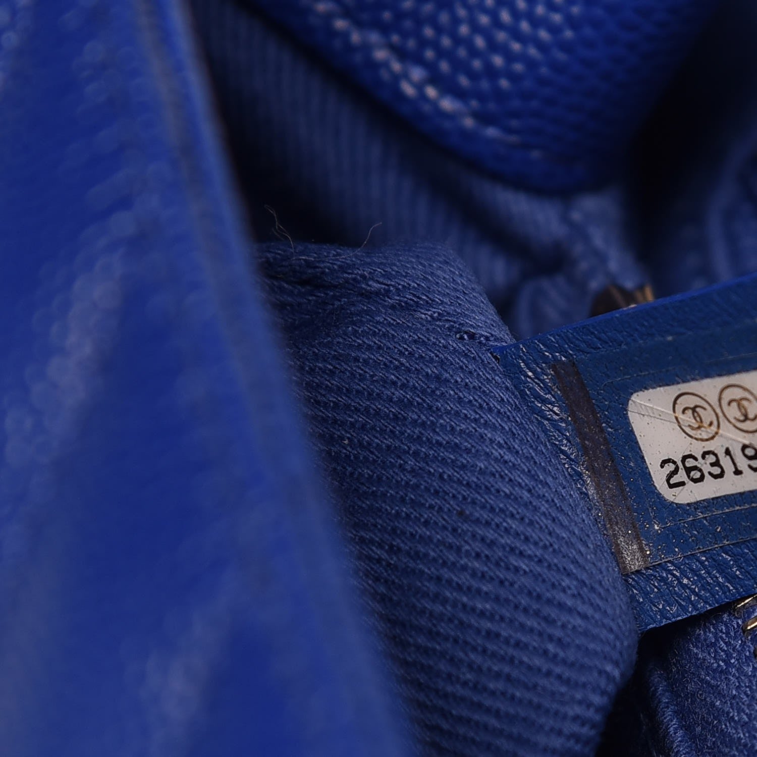 Chanel Caviar Chevron Quilted Small Coco Handle Flap Blue 7 of 8