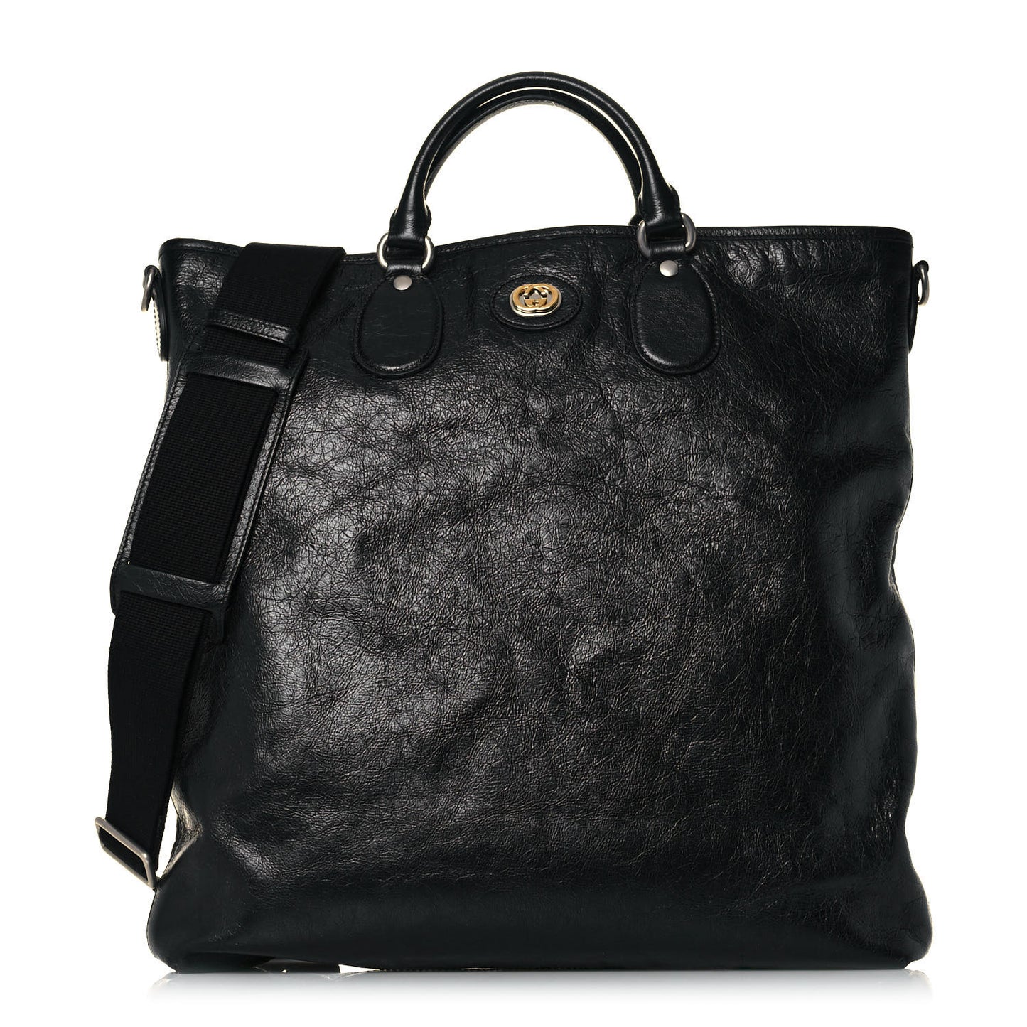 Fluffy Calfskin Morpheus Tote Bag Black