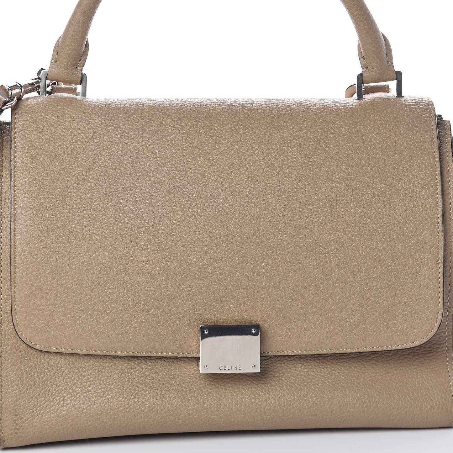 Drummed Calfskin Suede Medium Trapeze Dune