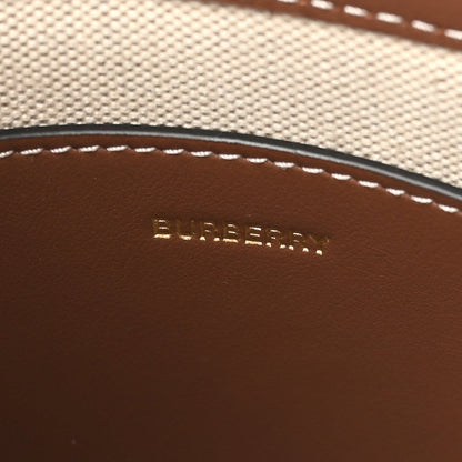 Burberry Smooth Calfskin Canvas Tone Micro Pocket Bag Malt Brown Tan 6 of 7