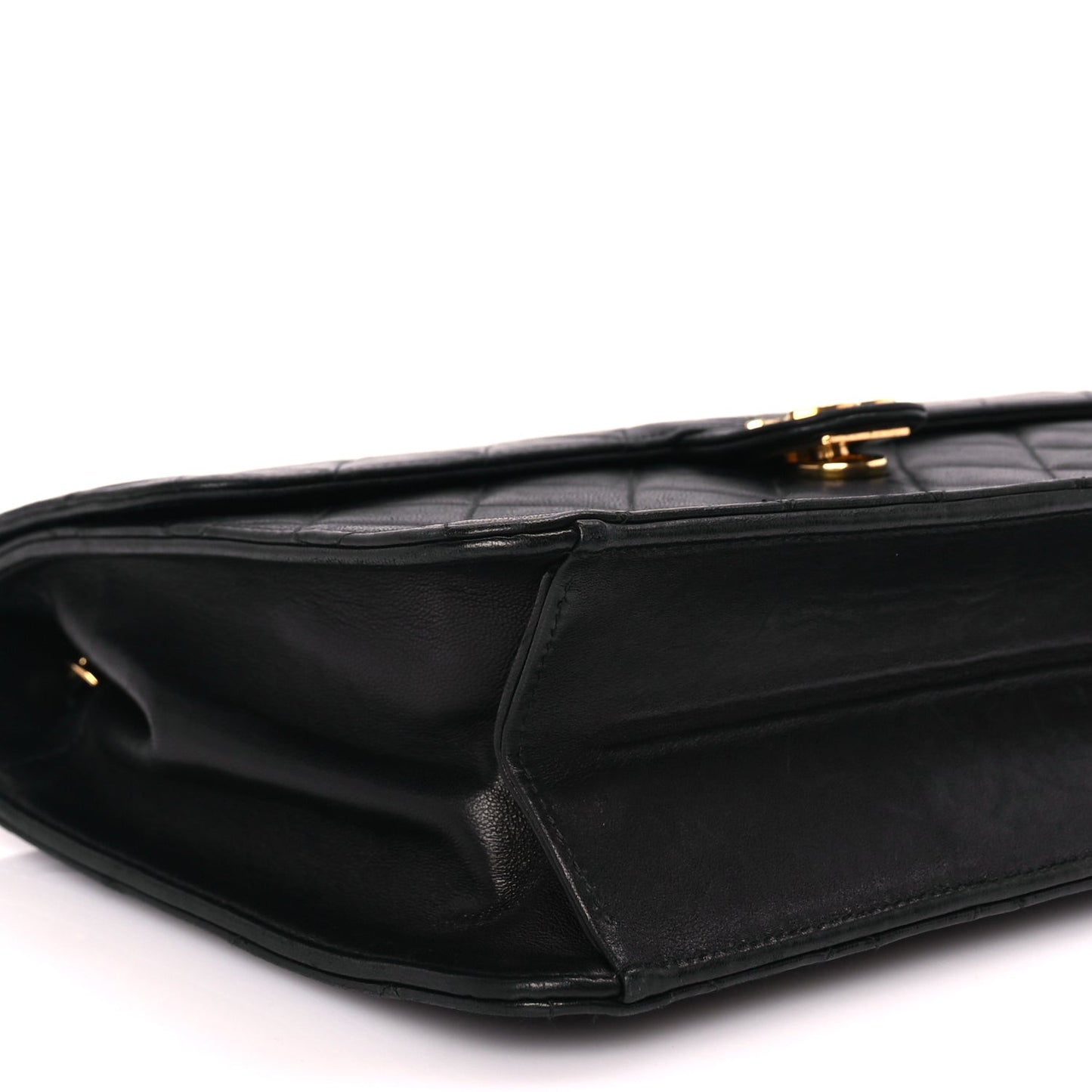 Lambskin Quilted Medium Single Flap Black