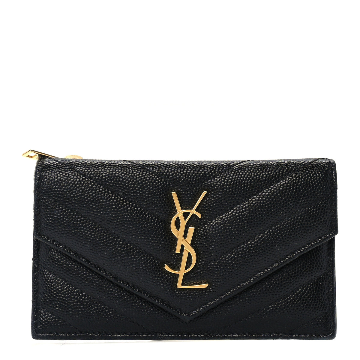 Grain De Poudre Matelasse Chevron Cassandre Fragments Zippered Card Case Black