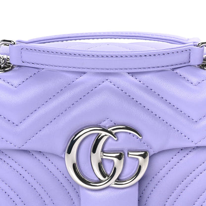 Gucci Calfskin Matelasse Small GG Marmont Shoulder Bag  Purple 6 of 7