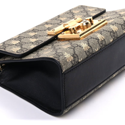 Gucci GG Supreme Monogram Bees Small Padlock Shoulder Bag  Black 7 of 7
