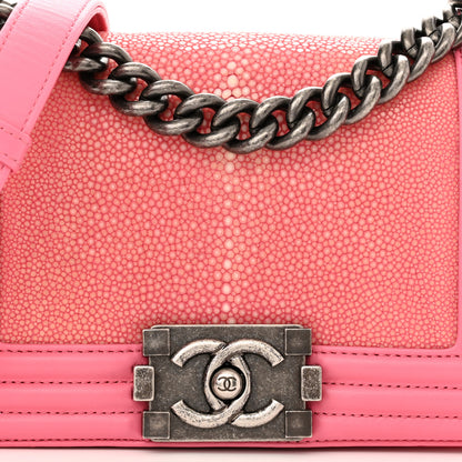 Chanel Galuchat Stingray Small Boy Flap Pink 8 of 10