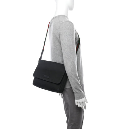 Gucci Techno Canvas Web Large Flap Messenger Bag Black 3 of 7