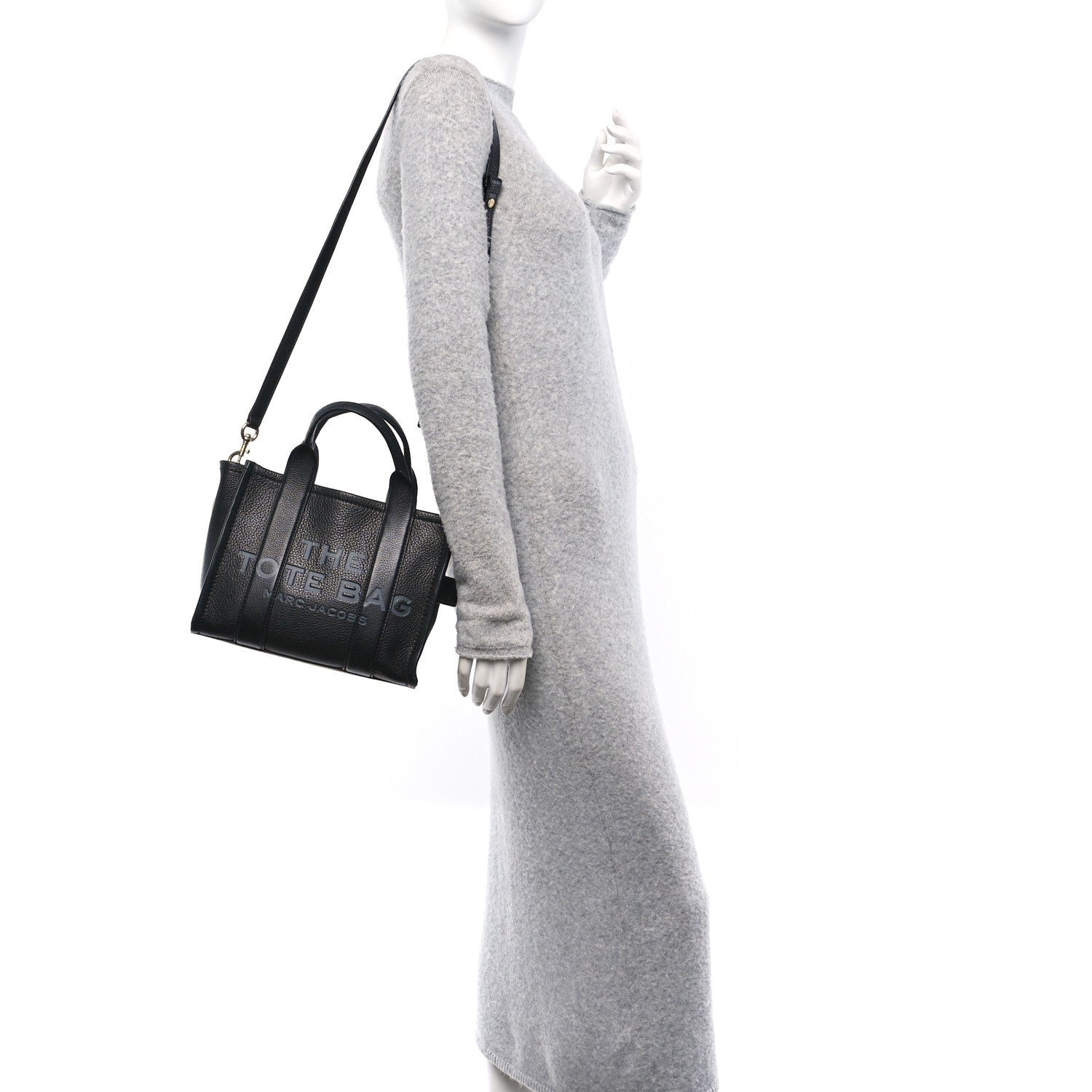 Marc Jacobs Grained Calfskin Small The Tote Bag Black 2 of 7