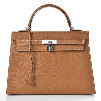 Hermes Chevre De Coromandel Kelly Sellier 32 Gold 1 of 38