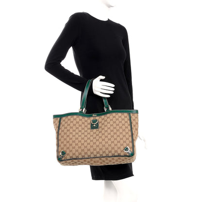 Gucci Monogram Large Abbey Tote Green 2 of 7