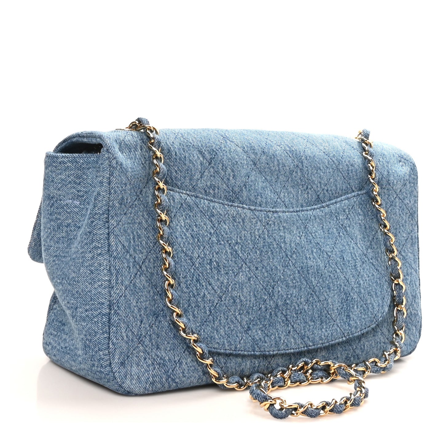 Denim Small Souplissimo Maxi Flap  Blue